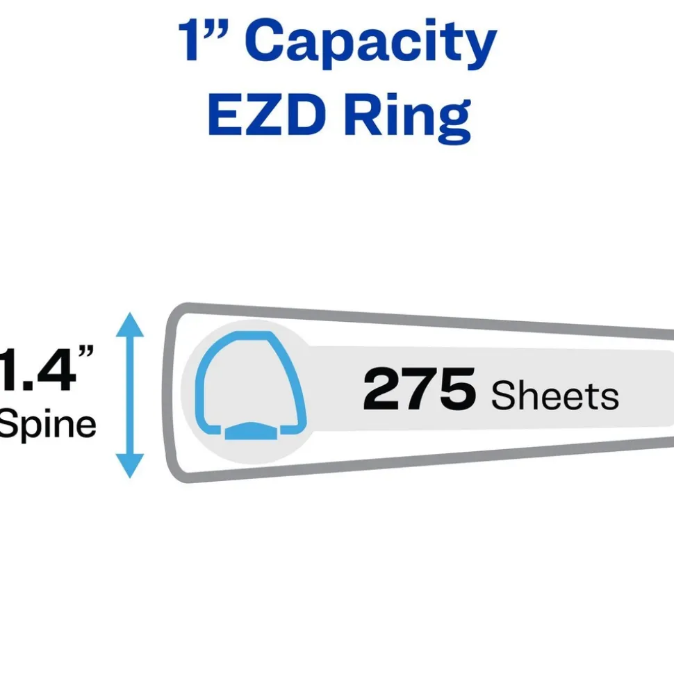 Avery One Touch EZD Rings 3 Rings 1 in. Capacity 11 in. x 8.5 in. Heavy-Duty DuraHinge View Binder - Red (12/Carton)