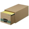 Bankers Box 14 in. x 25.5 in. x 11.5 in. STOR/DRAWER STEEL PLUS Letter Storage Drawers - Kraft/Green (6/Carton)
