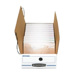 Bankers Box LIBERTY 11 in. x 24 in. x 5 in. Check and Form Boxes - White/Blue (12/Carton)