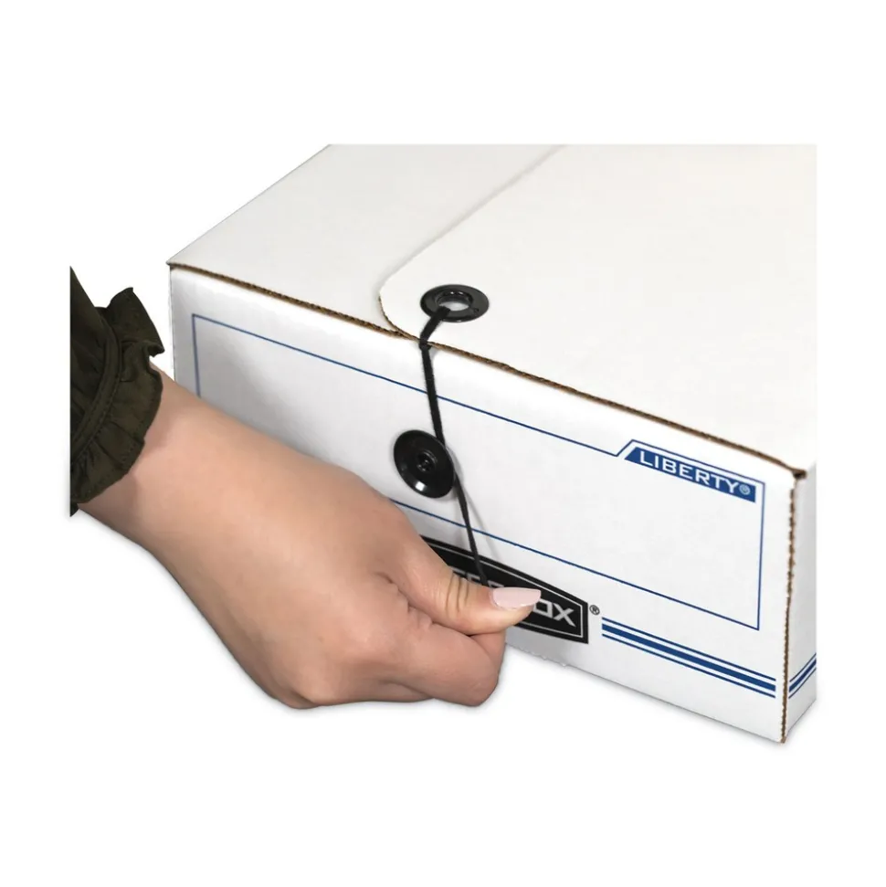 Bankers Box LIBERTY 9.5 in. x 23.75 in. x 4.5 in. Check and Form Boxes - White/Blue (12/Carton)