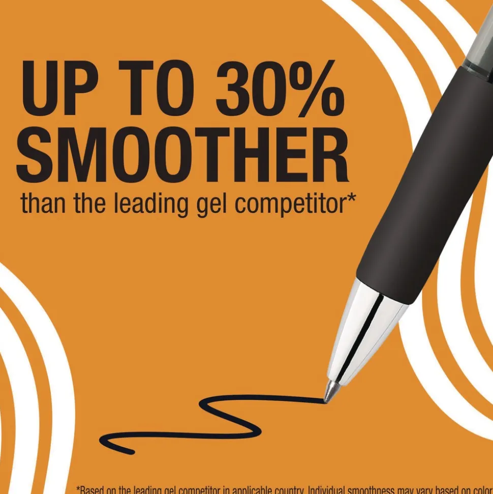 BIC Gel-ocity Pro 0.7 mm Medium Gel Pen - Black Ink/Translucent Black/Black Barrel (4/Pack)
