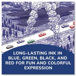BIC Medium 1 mm Multi-Color Retractable Ballpoint Pen - Black/Blue/Green/Red Ink/Blue/White Barrel (12/Box)