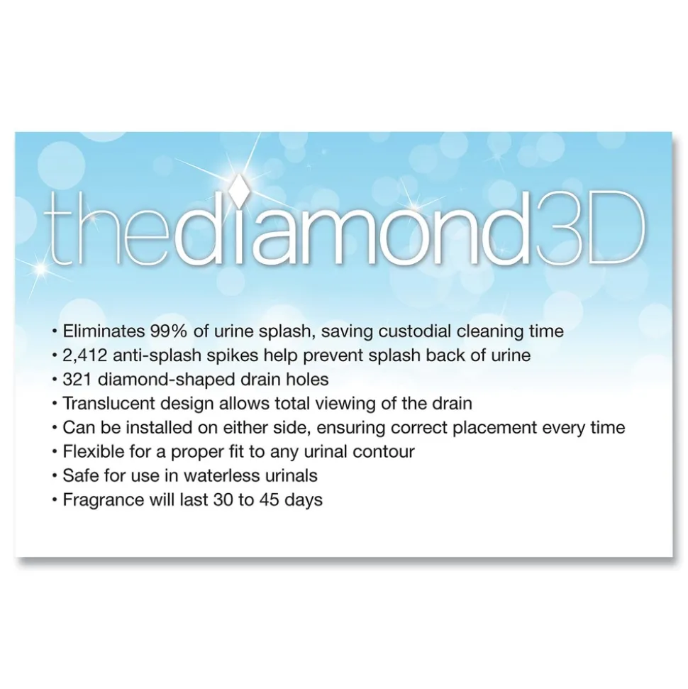 Big D Industries Diamond 3D Urinal Screen - Mountain Air Scent/Blue (6/Carton)