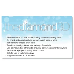 Big D Industries Diamond 3D Urinal Screen - Melon Mist Scent/Clear (6/Carton)