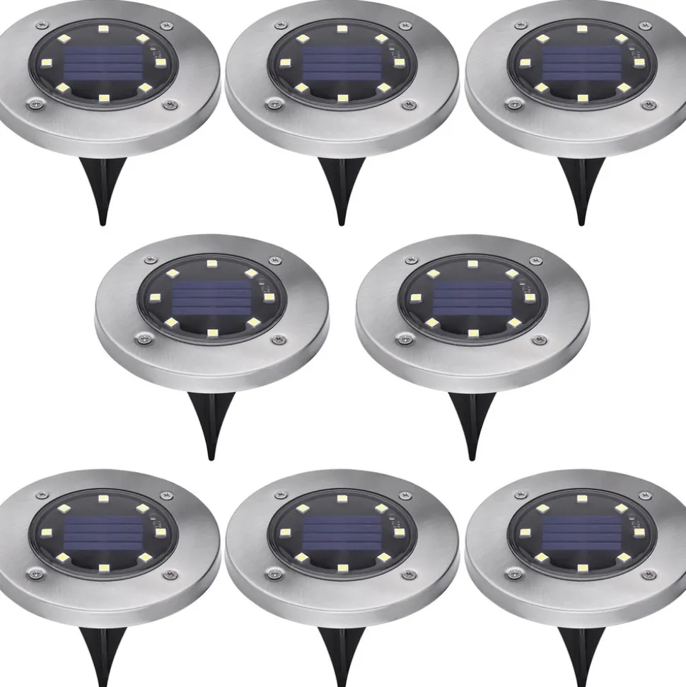 Black & Decker (8/Pack) Outdoor Solar-Powered Disk Light