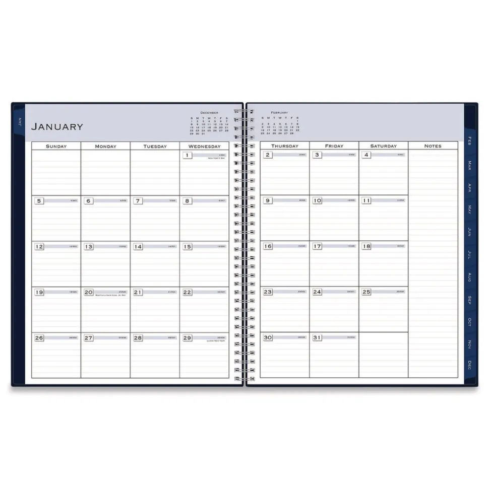Blue Sky 11 in. x 8.5 in. 12-Month (Jan to Dec): 2026 Passages Weekly Appointment Book and Monthly Planner - Navy Cover