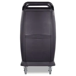 Boardwalk 18 in. x 36.25 in. x 38 in. 300 lb Capacity Plastic Bussing Cart with 3 Shelves - Black