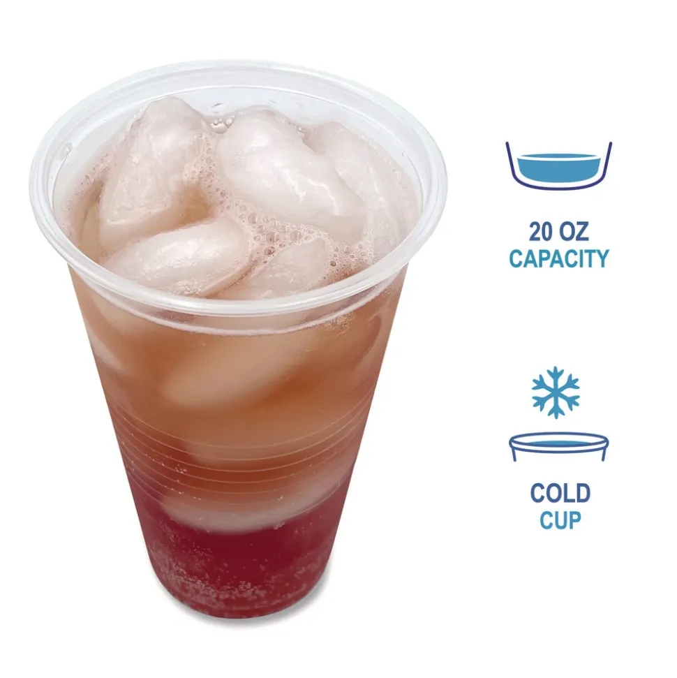 Boardwalk BWKTRANSCUP20CT 20 oz. Translucent Plastic Cold Cups - Clear (1000/Carton)