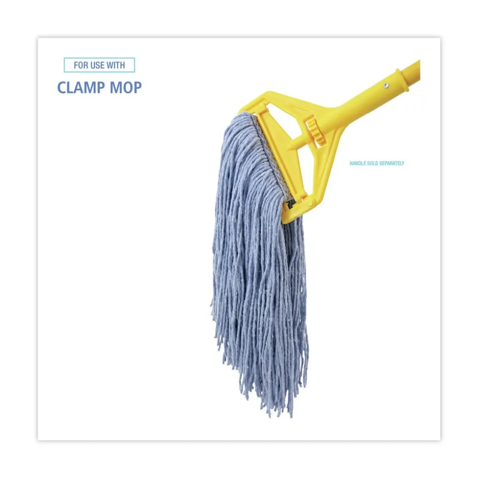 Boardwalk BWK2024B #24 Cotton/Synthetic Fiber Cut-End Standard Mop Head - Blue (12/Carton)