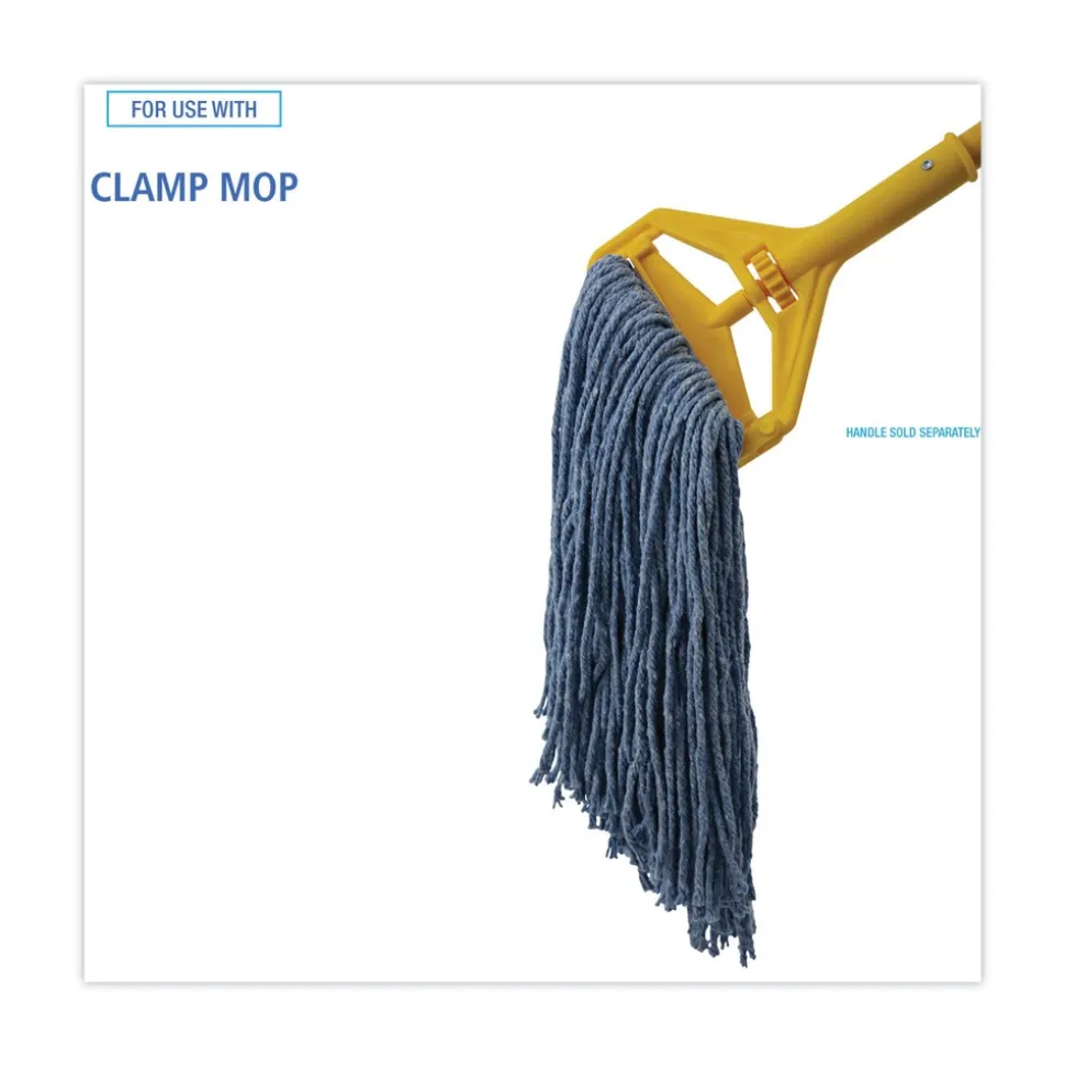 Boardwalk BWK2020B #20 Cut-End Cotton/Synthetic Fiber Standard Mop Head - Blue (12/Carton)