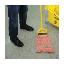 Boardwalk BWK502OR 5 in. Super Loop Cotton/Synthetic Fiber Wet Mop Head - Medium, Orange (12/Carton)