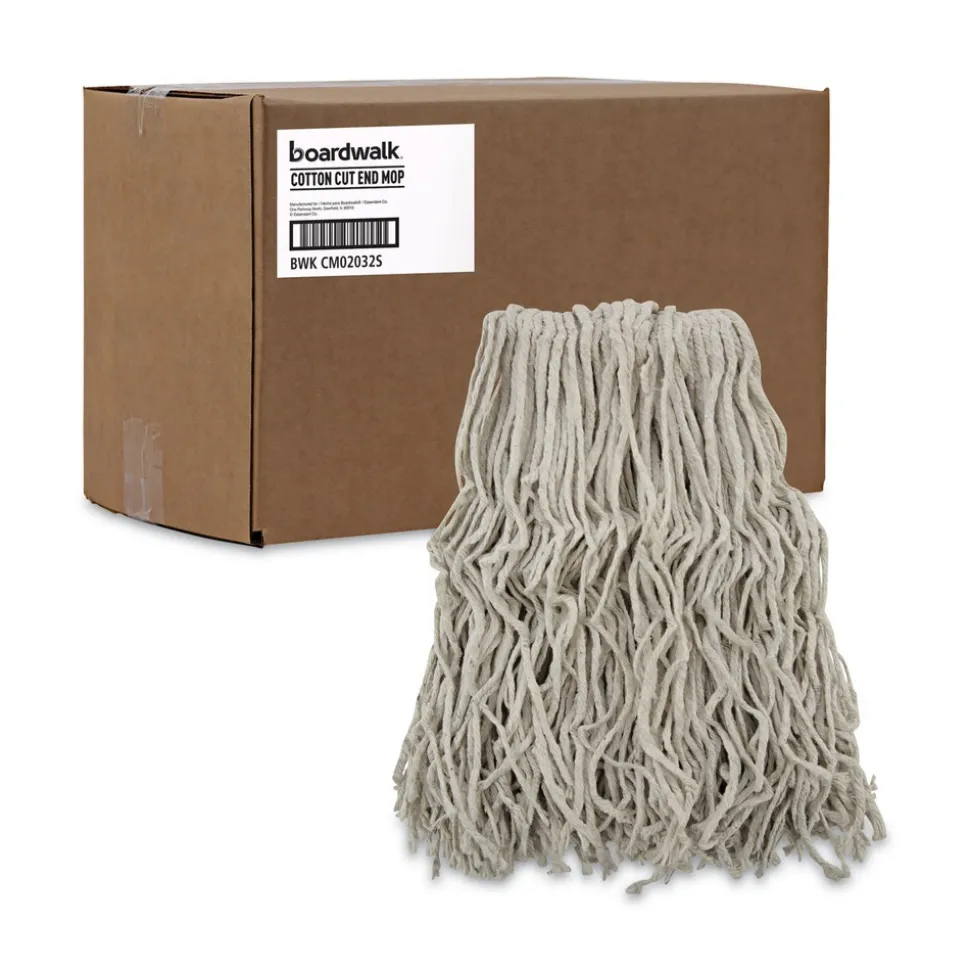 Boardwalk #32 Cut-End Cotton Mop Head - White (12/Carton)
