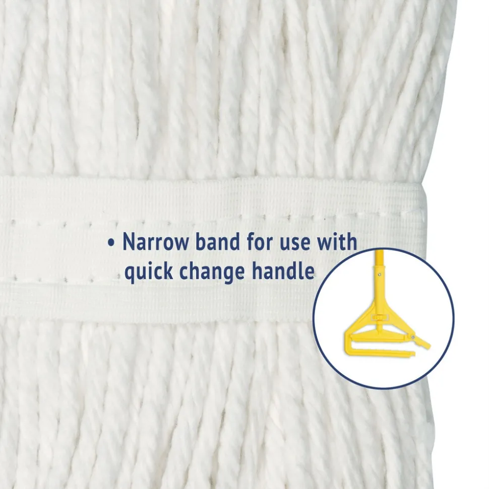 Boardwalk #24 Cut-End Cotton Wet Mop Head - White