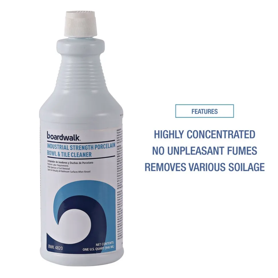 Boardwalk 032500-12ESSN 32 oz. Bottle Industrial Strength RTU Porcelain Bowl and Tile Cleaner - Floral Scent (12/Carton)