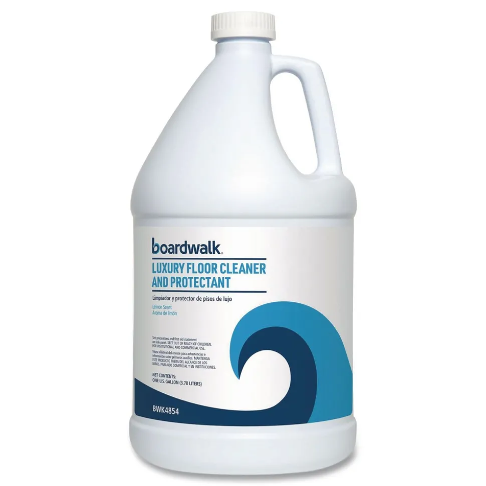 Boardwalk 1 Gallon Luxury Floor Cleaner and Protectant - Lemon Scent (4/Carton)