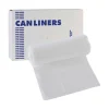 Boardwalk 16 Gallon 6 mic 24 in. x 33 in. Perforated Roll High-Density Can Liners - Natural (50 Bags/Roll, 20 Rolls/Carton)