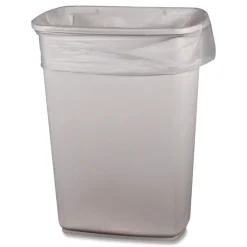 Boardwalk 30 Gallon 0.5 mil 30 in. x 36 in. Perforated Roll Low-Density Waste Can Liners - Clear (250/Carton)