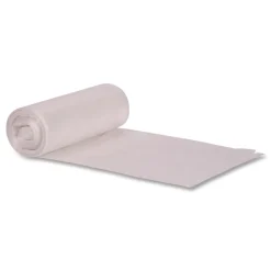 Boardwalk 32 Gallon 0.9 mil 33 in. x 44 in. Perforated Roll Low-Density Waste Can Liners - Clear (5 Bags/Roll, 20 Rolls/Carton)