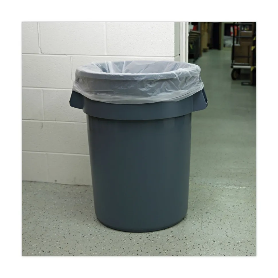 Boardwalk 44-Gallon Round Plastic Waste Receptacle - Gray