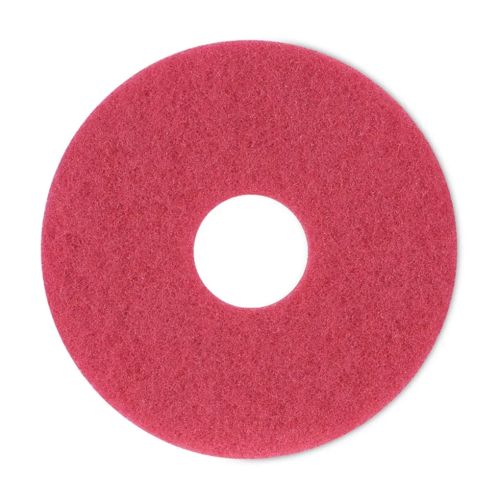 Boardwalk 12 in. Diameter Buffing Floor Pads - Red (5/Carton)