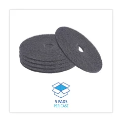 Boardwalk 20 in. Diameter High Performance Stripping Floor Pads - Black (5/Carton)