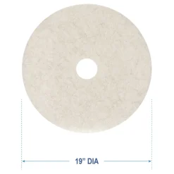 Boardwalk 19 in. Diameter Natural Burnishing Floor Pads - White (5/Carton)