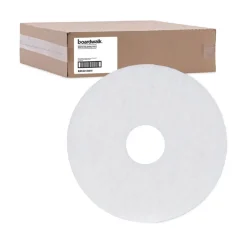 Boardwalk 13 in. Diameter Polishing Floor Pads - White (5/Carton)