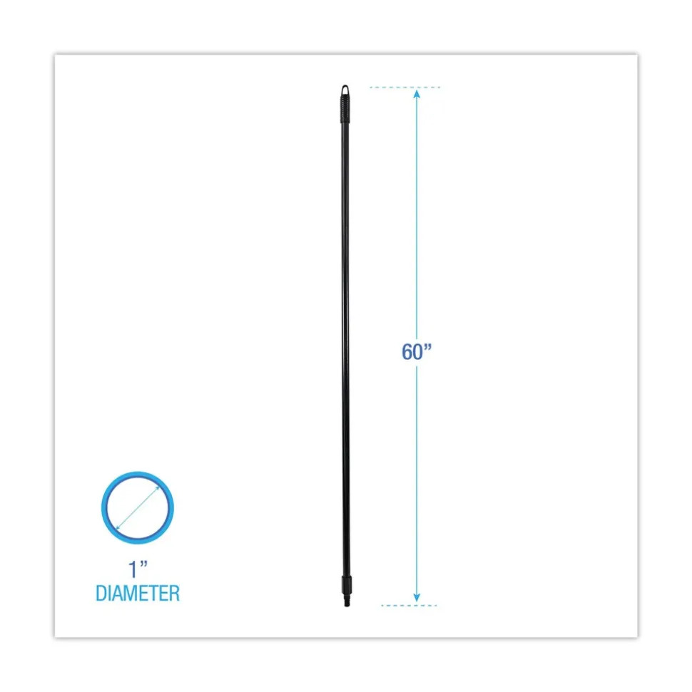 Boardwalk 1 in. Diameter x 60 in. Fiberglass Broom Handle Nylon Plastic Threaded End - Black