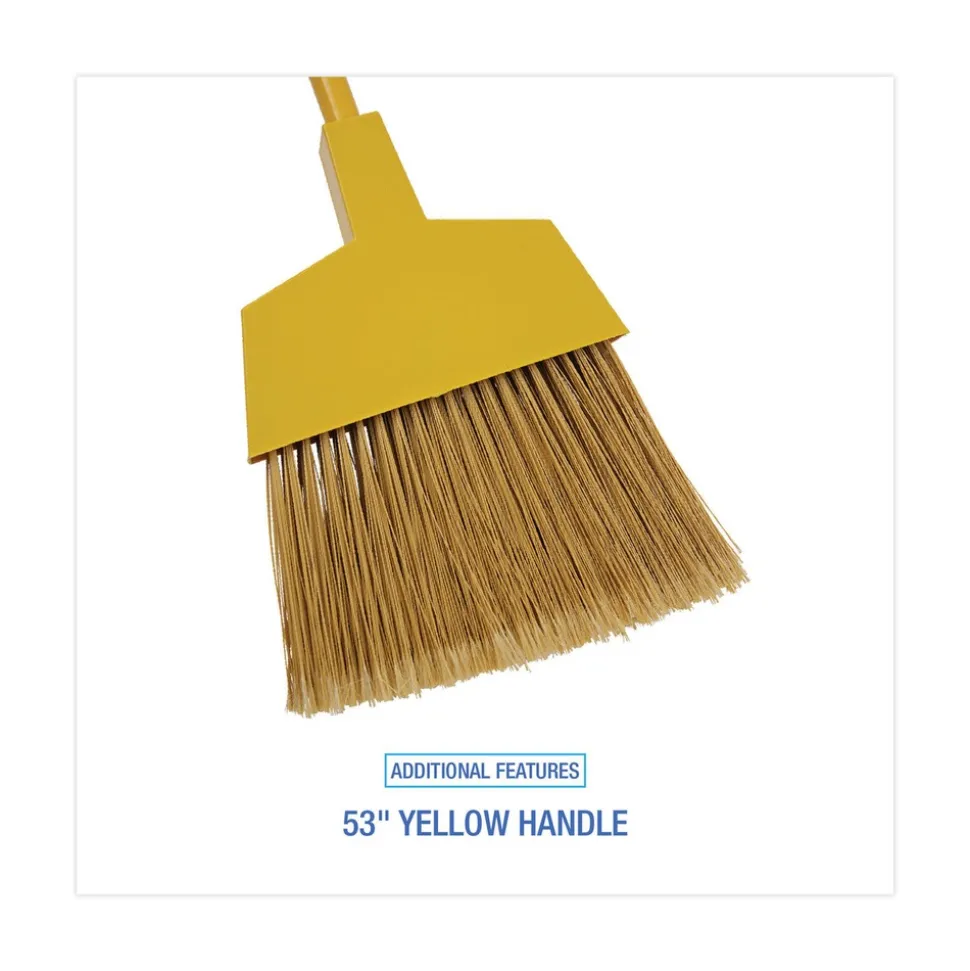 Boardwalk 53 in. Handle Poly Bristle Angler Broom - Yellow (1-Dozen)