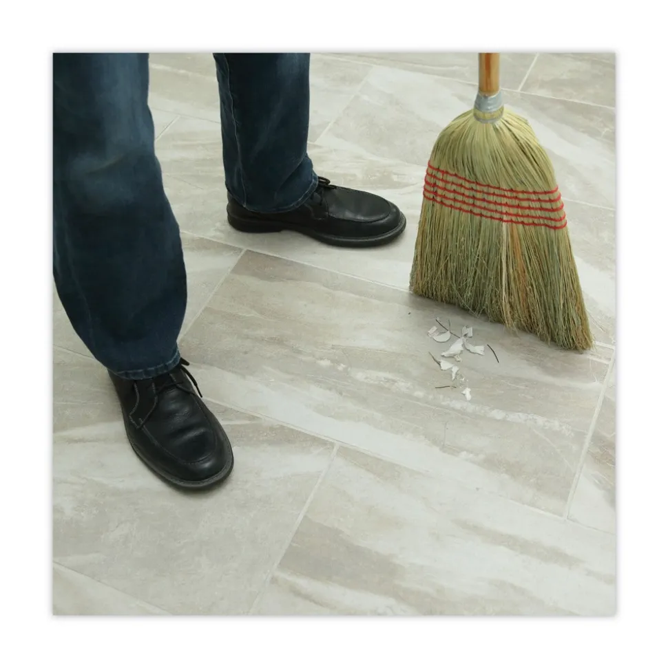 Boardwalk 55 in. Overall Length Parlor Broom with Corn Fiber Bristles - Natural