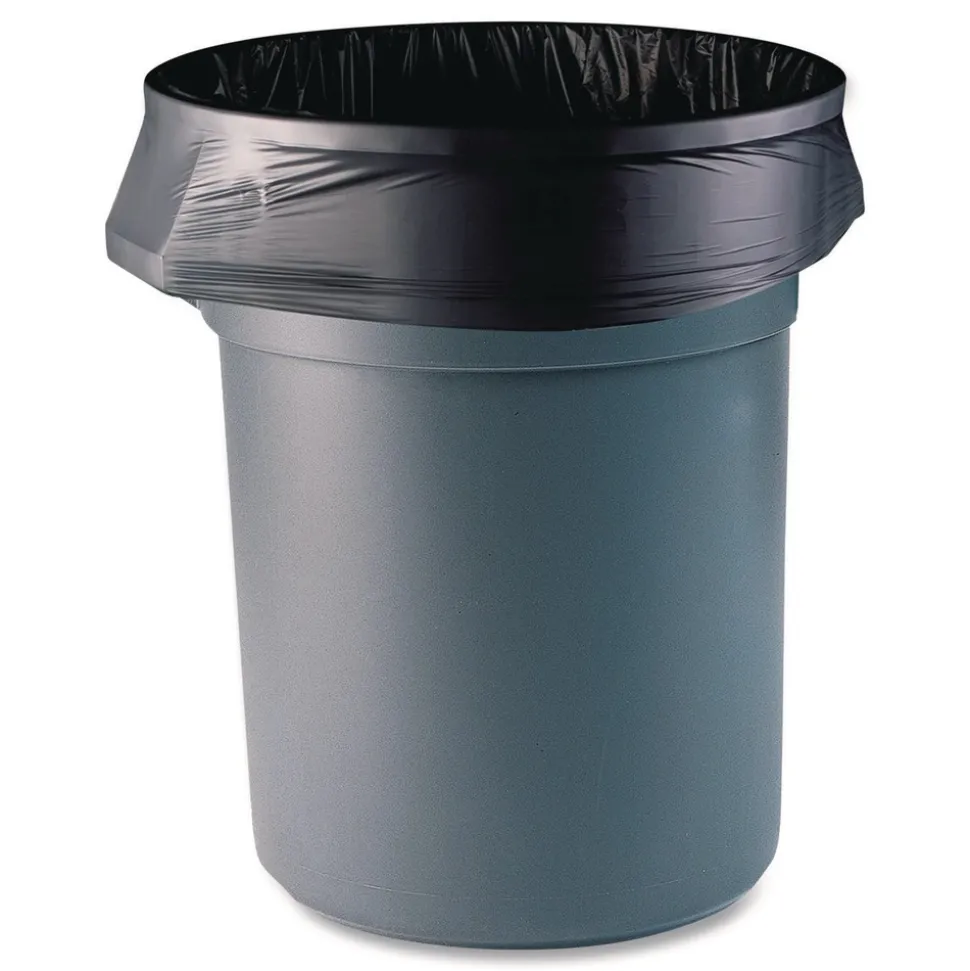 Boardwalk 38 in. x 58 in. 60 gal. 1.5 mil Reprocessed Resin Perforated Roll Can Liners - Black (100/Carton)