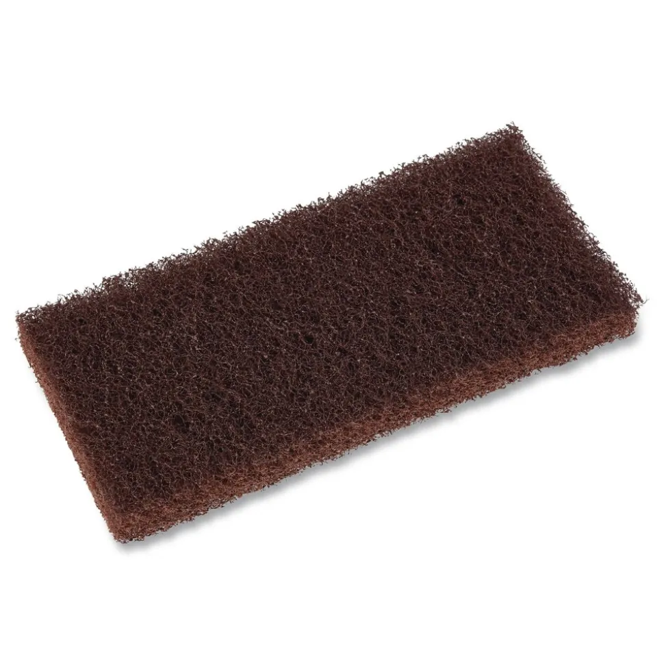 Boardwalk 4.62 in. x 10 in. Heavy-Duty Utility Pad - Brown (10/Carton)