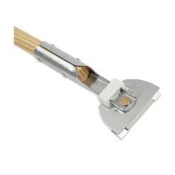 Boardwalk 1 in. x 60 in. Lacquered Wood Swivel Head Clip-On Dust Mop Handle - Natural