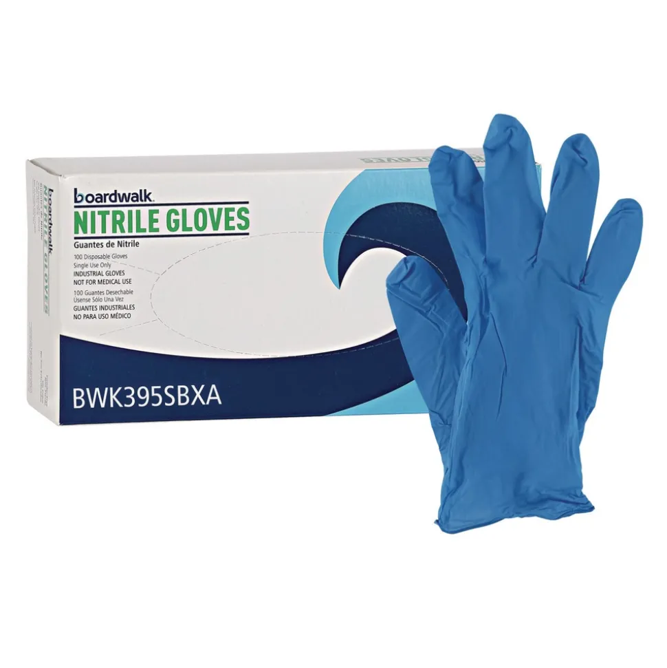 Boardwalk 5 mil Disposable Powder-Free Nitrile Gloves - Small, Blue (1000/Carton)