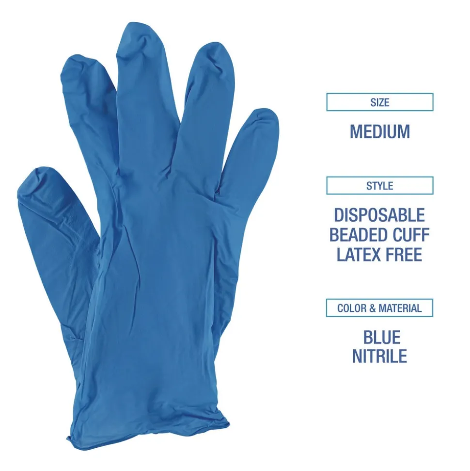 Boardwalk 5 mil Disposable Powder-Free Nitrile Gloves - Small, Blue (1000/Carton)