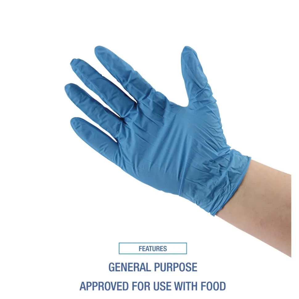 Boardwalk 5 mil Disposable Powder-Free Nitrile Gloves - Small, Blue (1000/Carton)