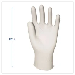 Boardwalk 4.4 mil 12 in. Long Powder-Free General-Purpose Latex Gloves - Medium, Natural (100/Box)