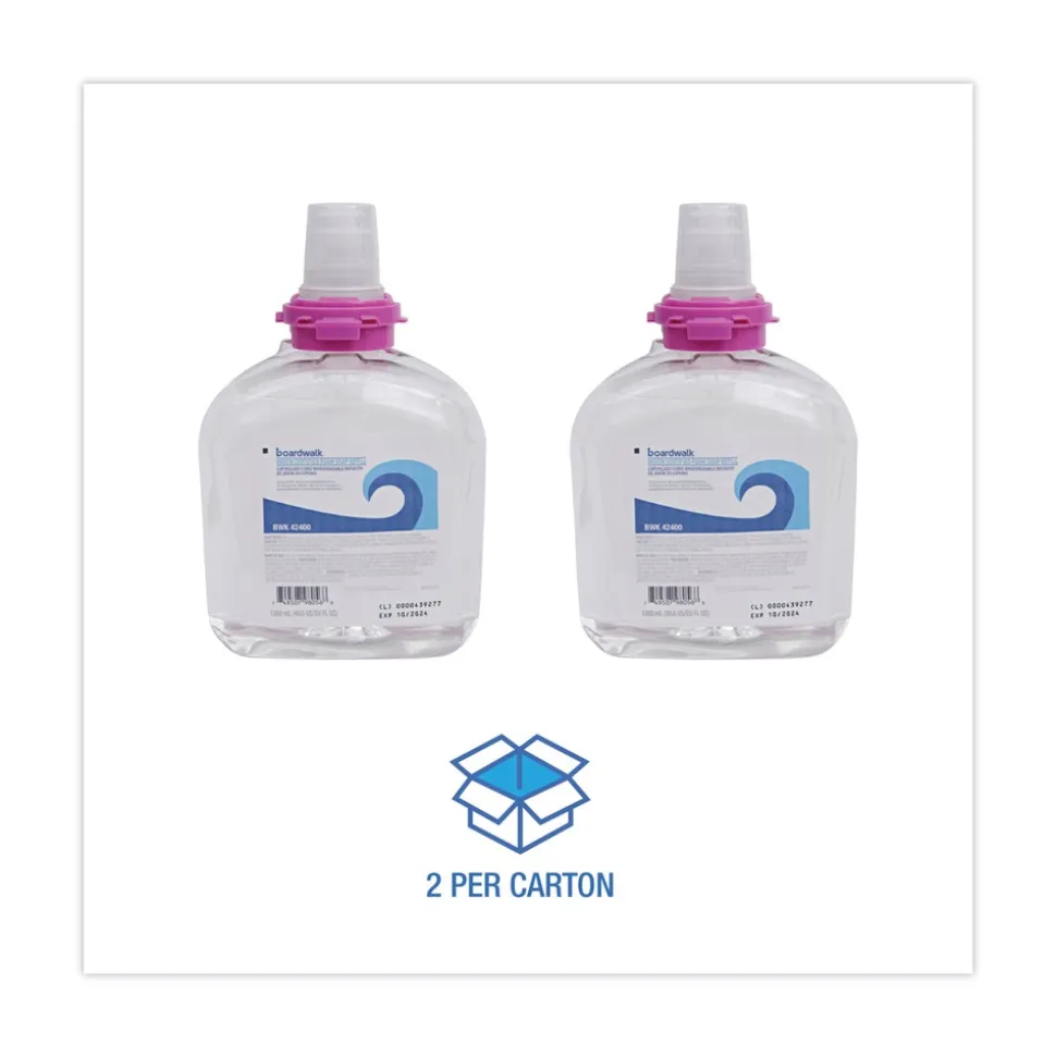 Boardwalk 1200 mL Green Certified Foam Soap Refill - Unscented (2/Carton)