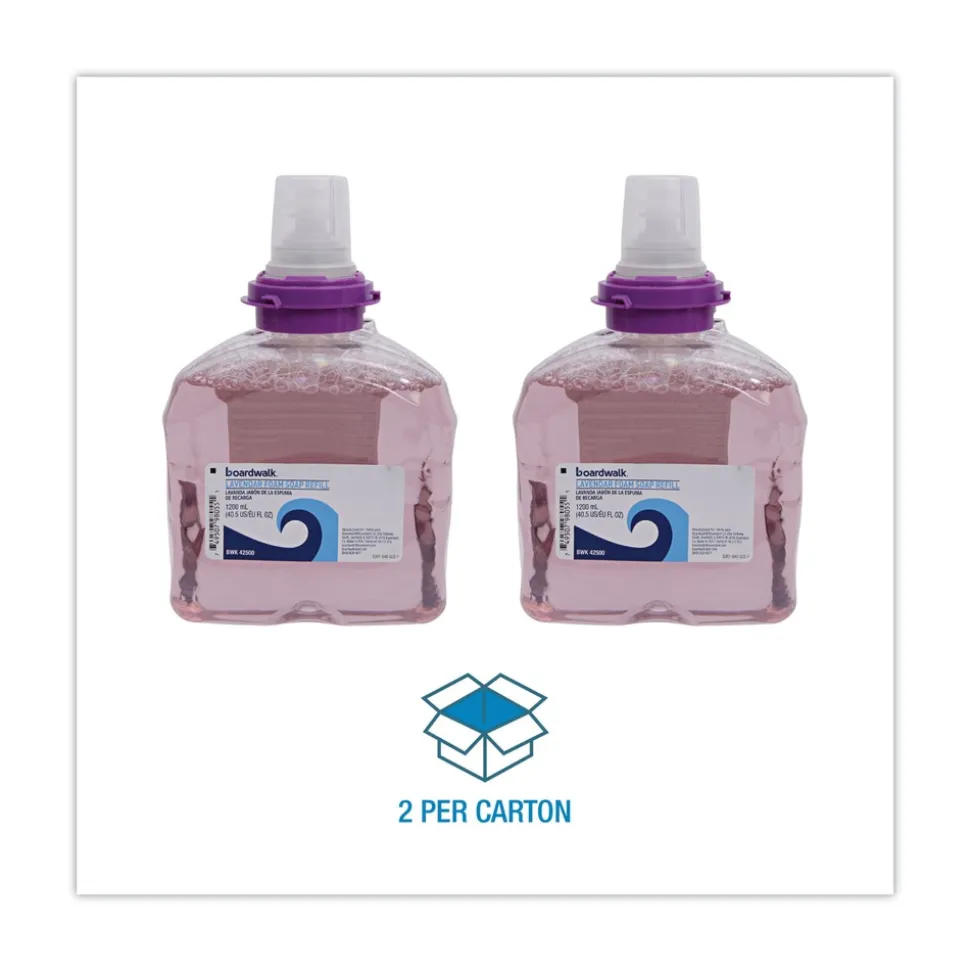 Boardwalk 1200 mL Lavender Foam Soap Refill - Cranberry Scent (2/Carton)
