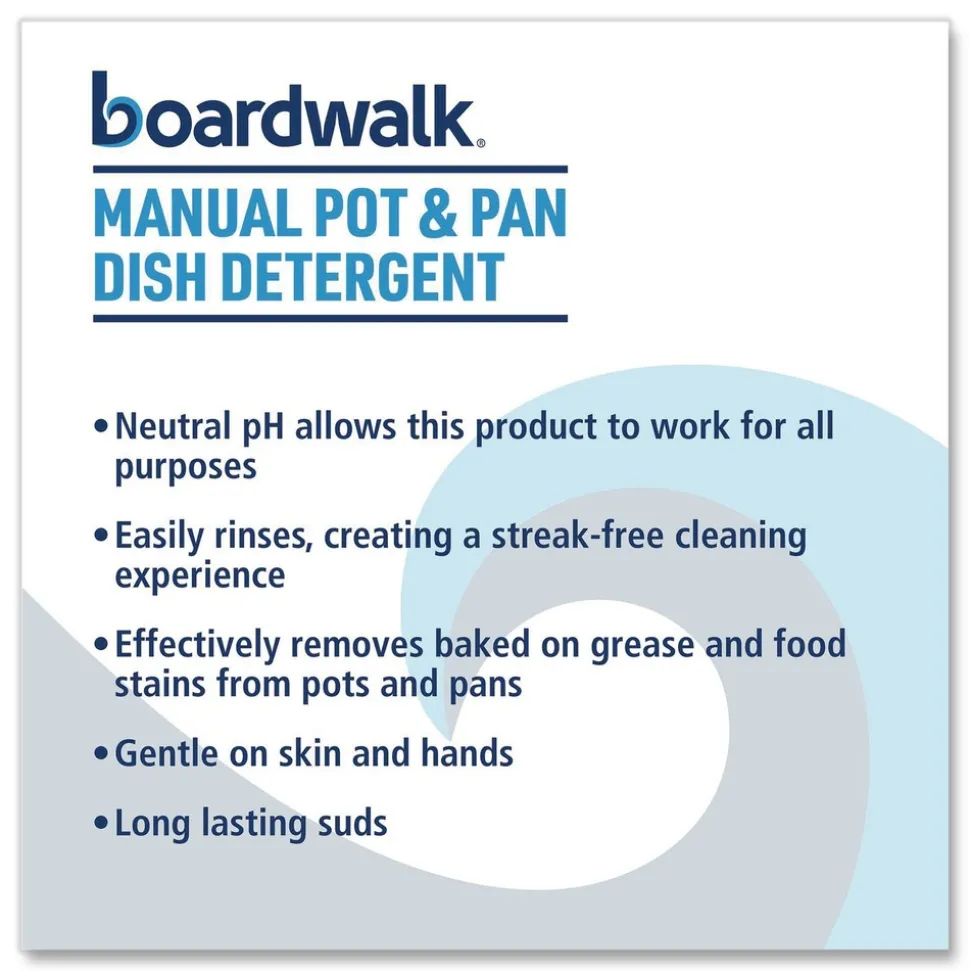 Boardwalk 38 oz Manual Pot and Pan Dish Detergent - Fresh Breeze Scent (8/Carton)