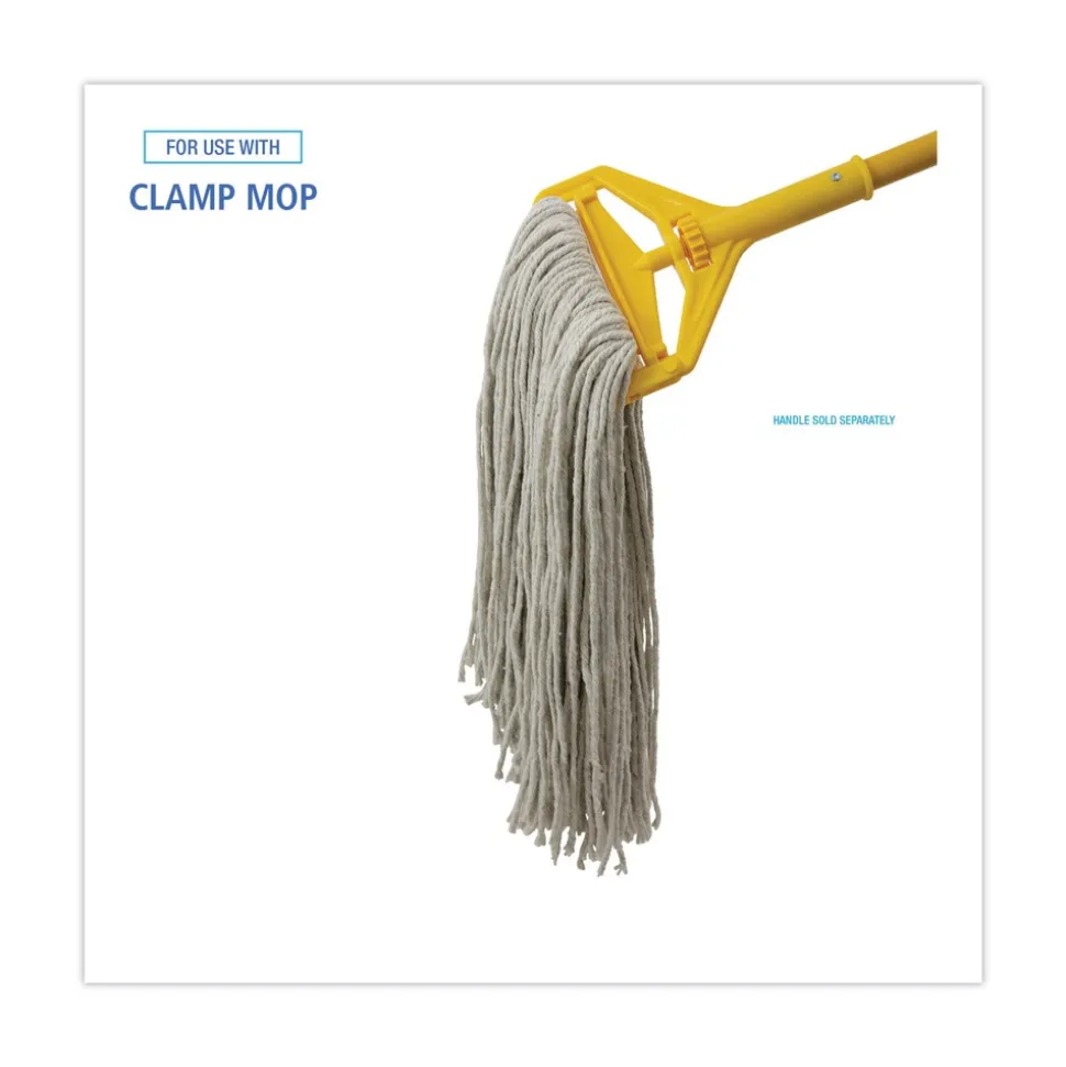 Boardwalk 20 oz. Premium Cut-End Cotton Wet Mop Heads - White (12/Carton)