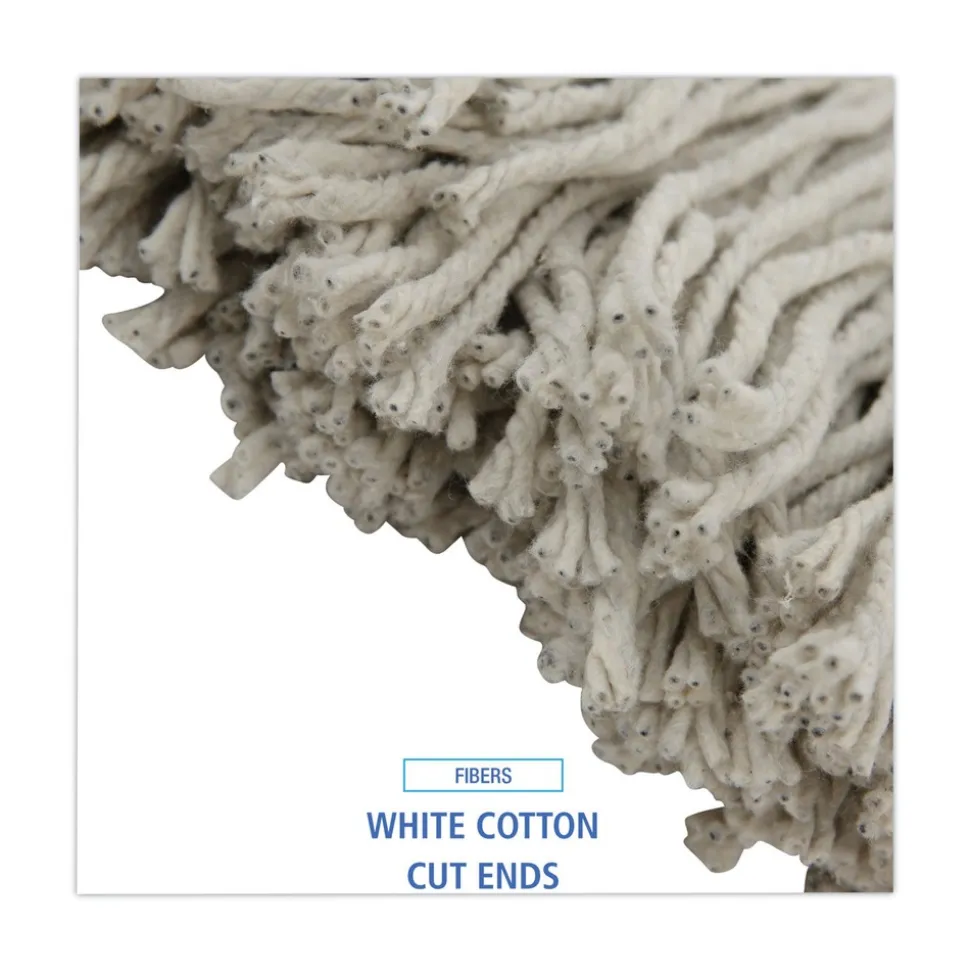 Boardwalk 20 oz. Premium Cut-End Cotton Wet Mop Heads - White (12/Carton)