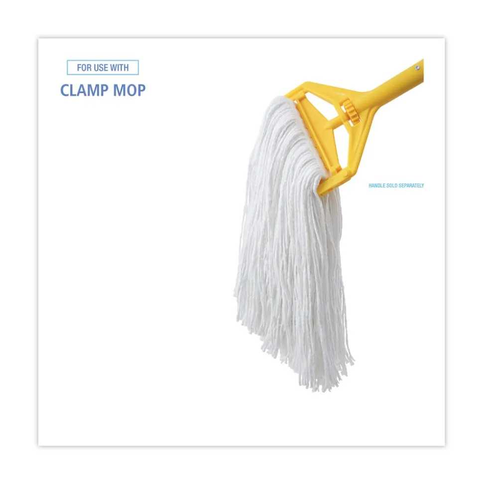 Boardwalk 20 oz. Rayon Premium Cut-End Wet Mop Heads - White (12/Carton)
