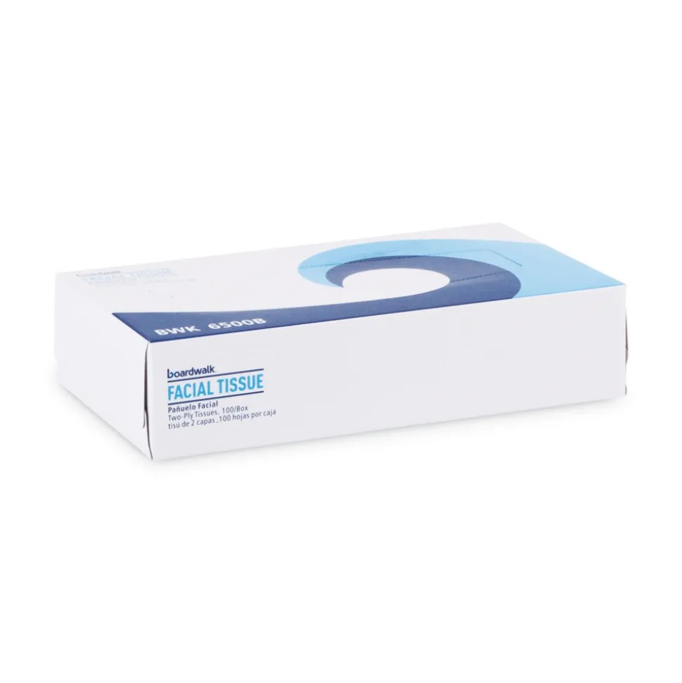 Boardwalk 2-Ply Office Packs Facial Tissue Flat Box - White (30/Carton)