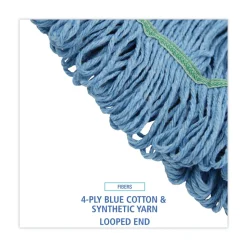 Boardwalk Super Loop Wet Cotton/Synthetic Mop Head - Medium, Blue