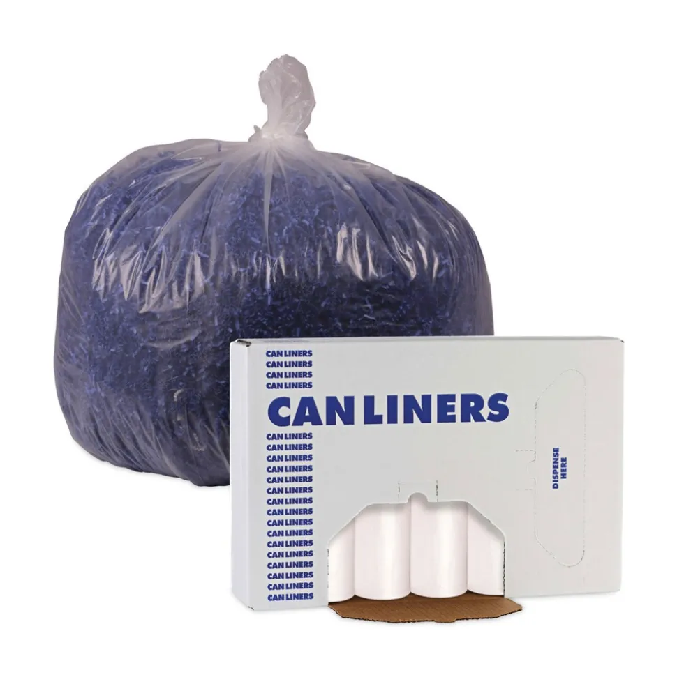 Boardwalk V8046HNKR02 40 in. x 46 in. 45 gal. 13 mic High-Density Can Liners - Natural (250/Carton)