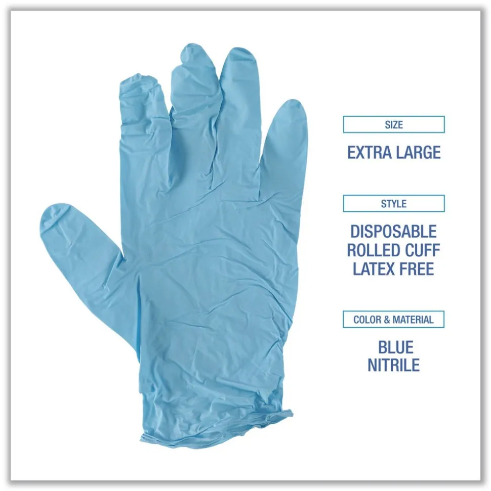 Boardwalk 382XLCTA 5 mil. Disposable Examination Nitrile Gloves - X-Large, Blue (1000/Carton)
