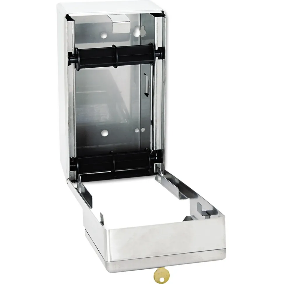 Bobrick 6-1/16 in. x 5-15/16 in. x 11 in. Stainless Steel 2-Roll Tissue Dispenser - Stainless Steel