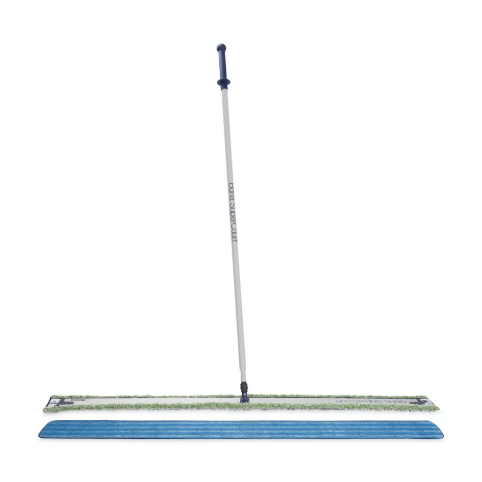 Bona 60 in. Wide Microfiber Head SuperCourt Athletic Floor Care System - Silver/Blue Aluminum Handle