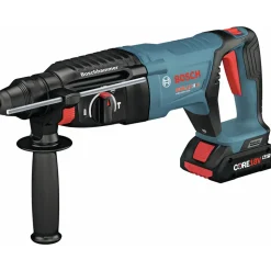 Bosch 18V Bulldog Brushless SDS-Plus Lithium-Ion 1 in. Cordless Rotary Hammer Kit with 2 Batteries (4 Ah)